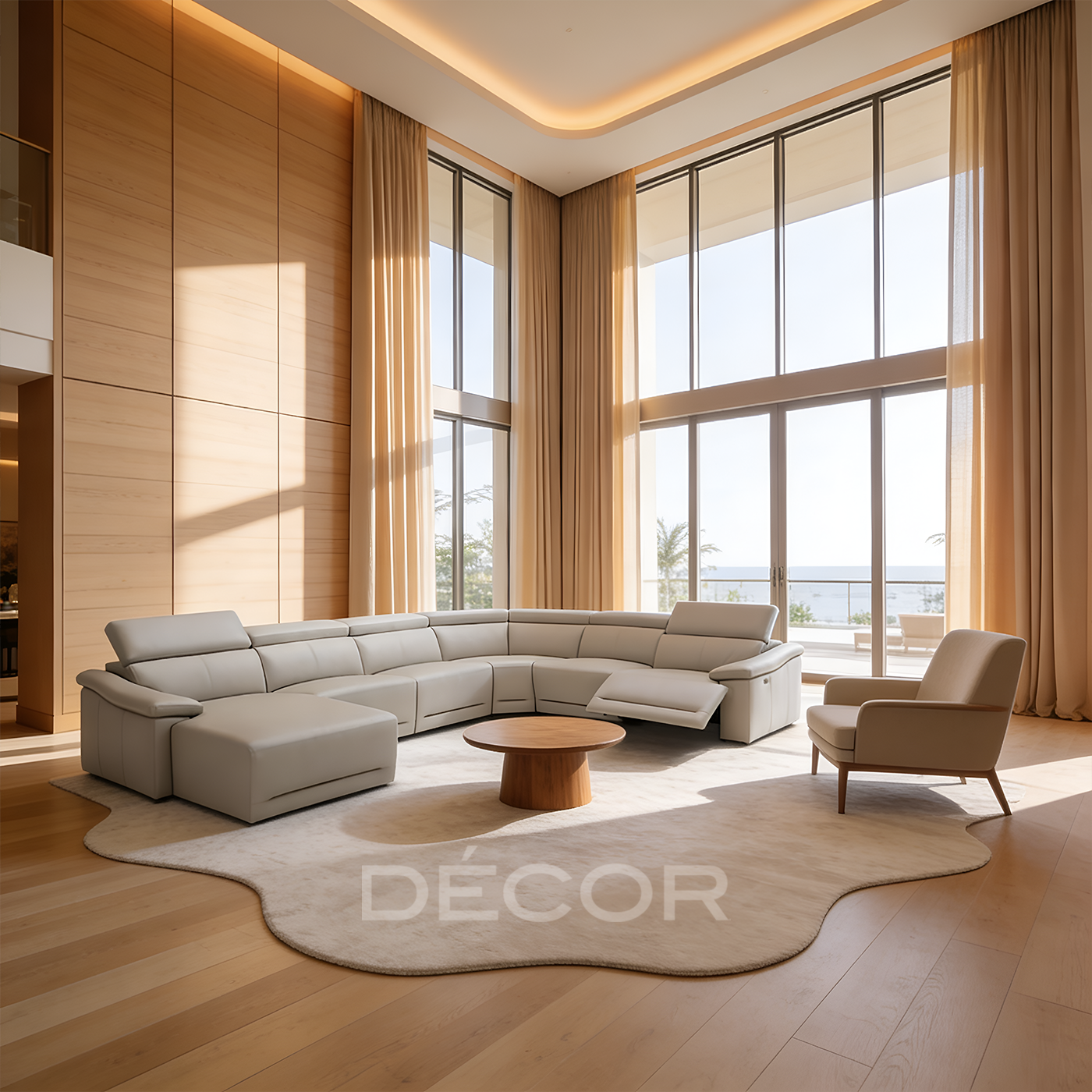 SALINA Sectional Leather Sofa with Power Recliner