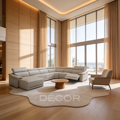 SALINA Sectional Leather Sofa with Power Recliner