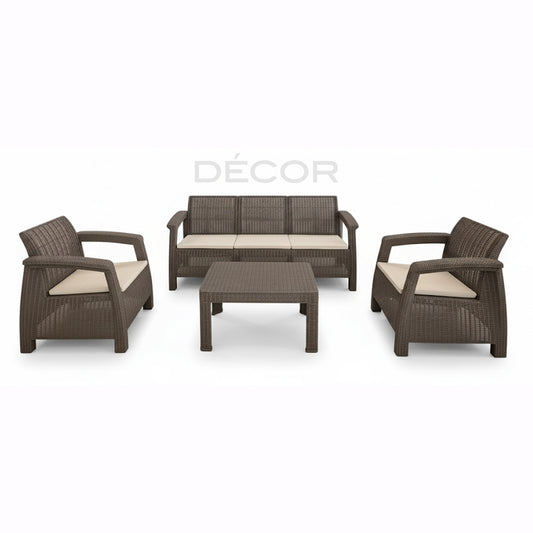 URBAN Outdoor Rattan Sofa Set - Cappuccino (Sold as a set)