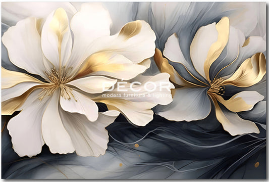 WHITE GOLD FLOWER - ART PRINT