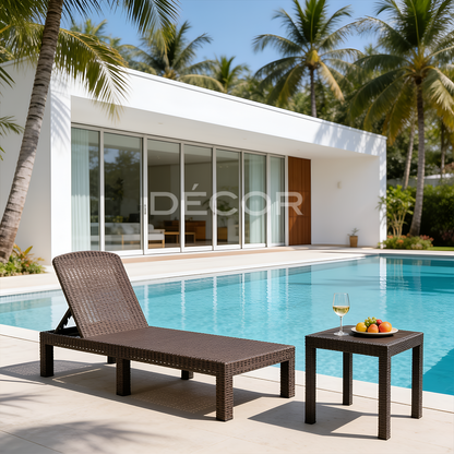 ZEN Outdoor Rattan Lounger (Mocha)