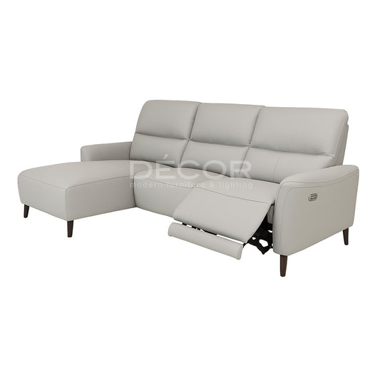 CALGARY L-Shape Leather Sofa (w Power Recline)