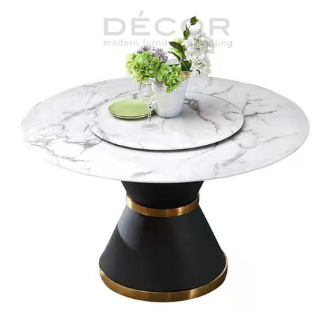 CENTRIO Round Dining Table with Lazy Susan