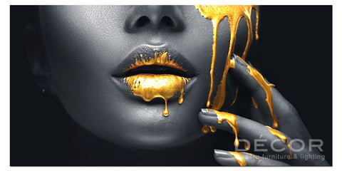 Golden on Lips (Large) - Art Print