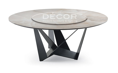 HENDERSON Round Dining table with lazy Susan
