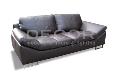 MONACO Leather Sofa - 3 Seater (Taupe)