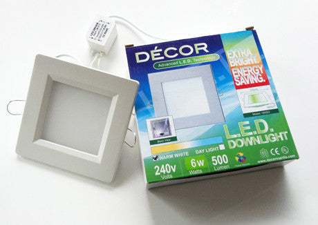 L.E.D. DOWN LIGHT ROUND/SQUARE (110mm), 6W