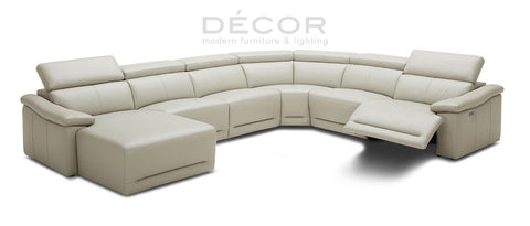 SALINA Sectional Leather Sofa with Power Recliner