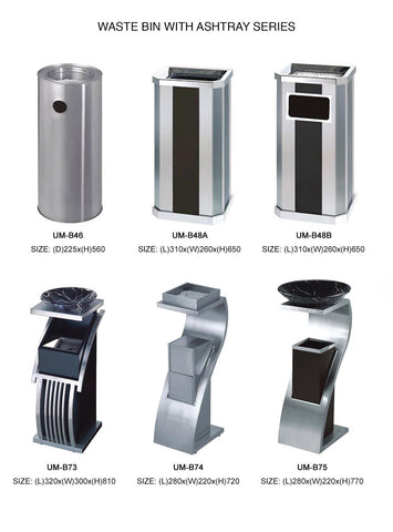 Waste Bins with Ashtrays 3